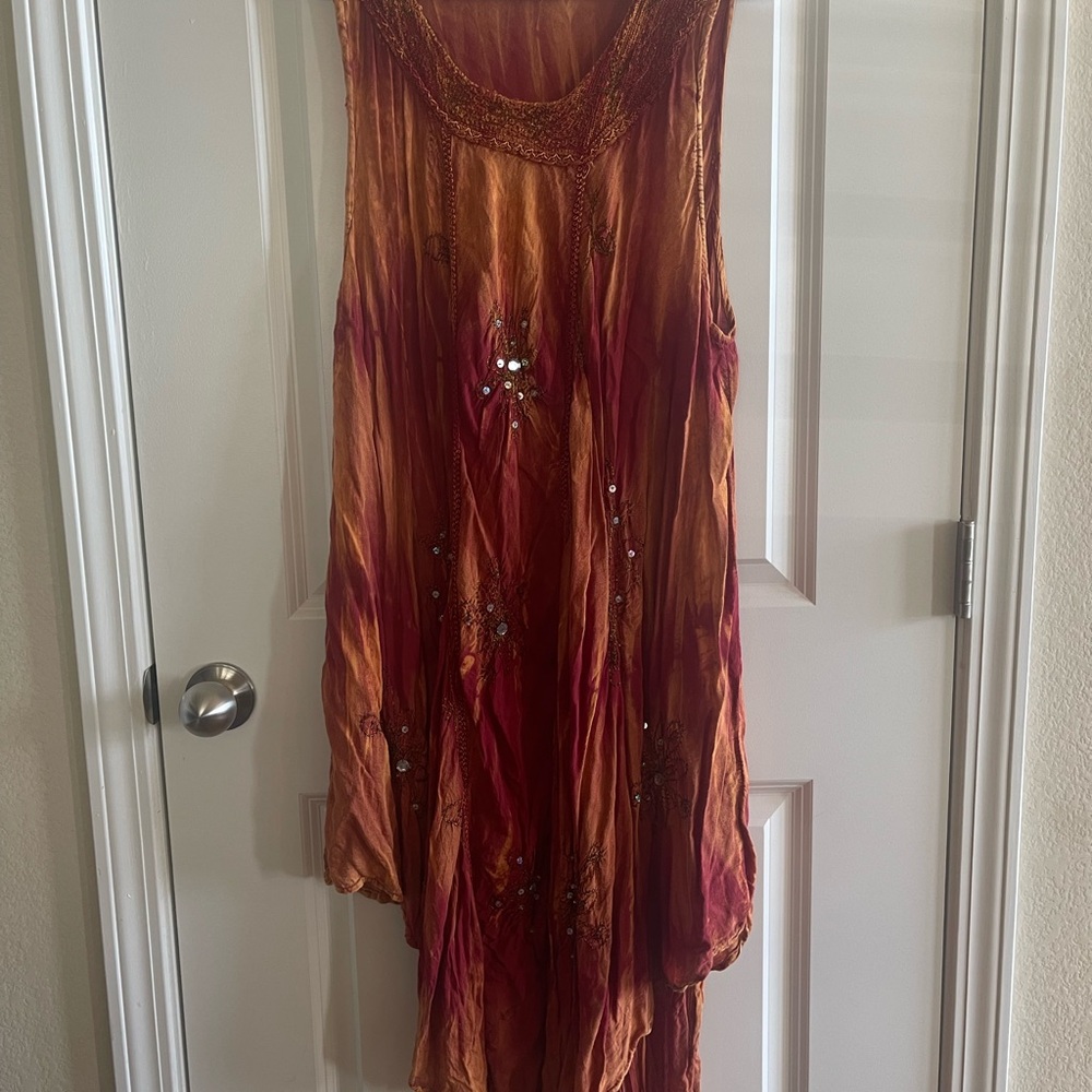 Merona Orange and Red Maxi Dress
